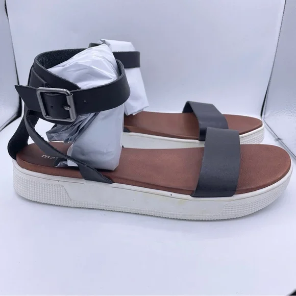 MAURICES black leather ankle strap platform sandals women Size 11 - Picture 12 of 12